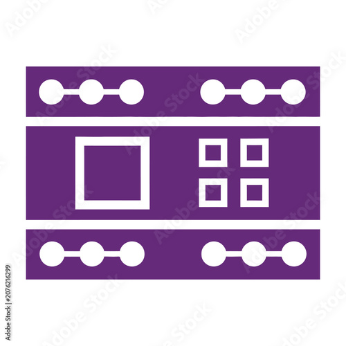 Purple rectangle shapes and squares graphic design