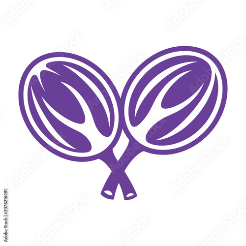 Two purple rackets illustration