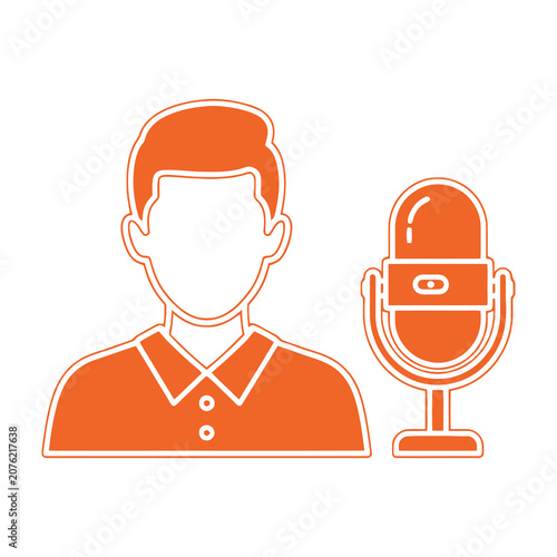 Man speaking into microphone