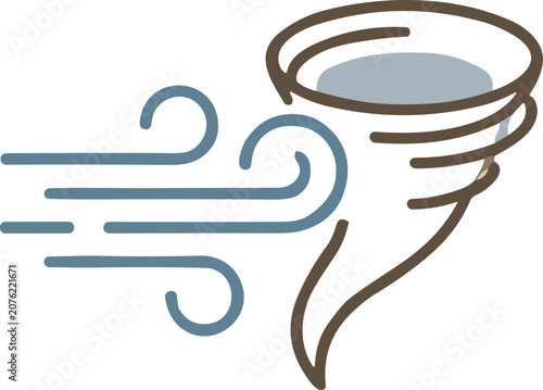 Fotografie Tornado and strong wind illustration, natural disaster concept