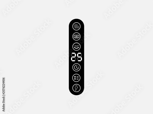 Modern Electric Fan Digital Display Panel Icon Vector Illustration