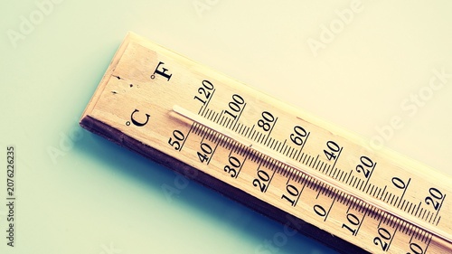 Photos Thermometer isolated on white light background, with space for text