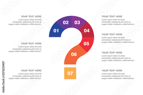 Question mark Infographic template for business, education, web design, banners, brochures, flyers, diagram, workflow, timeline. Vector illustration. 