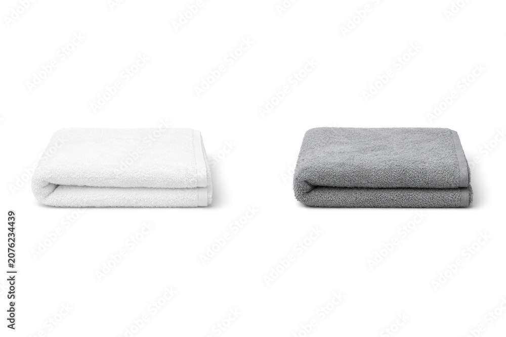 Fototapeta premium Two towels resting together, possibly used for drying or decoration