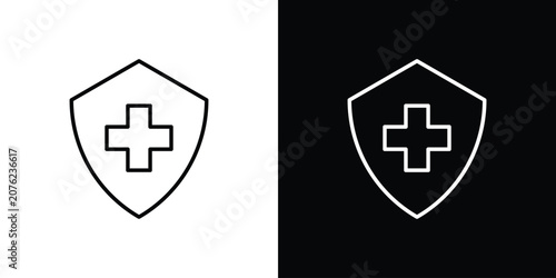 Tableau sur toile Virus protection shield icon vector mark for web