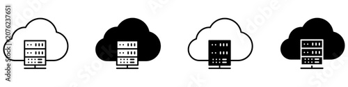 Bild auf Leinwand Cloud server icon vector set