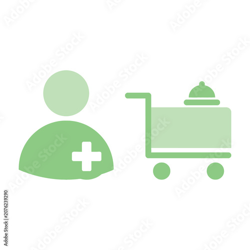 Nurse with food cart in hospital