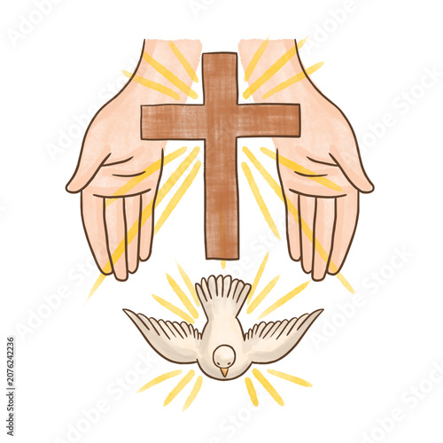 Representation of the Father, the Son and the Holy Spirit, the Holy Trinity.