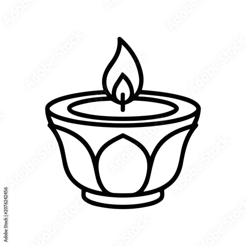 Tableau sur toile Simple line drawing of a candle.