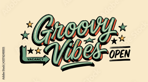 Konstfotografi Groovy vibes vintage typography