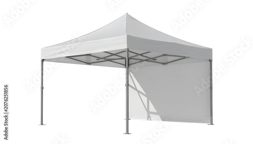 White Pop Up Canopy Tent Isolated on Transparent Background
