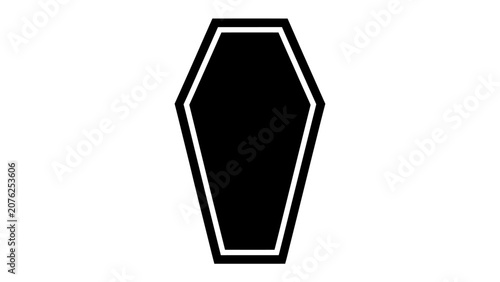 Tablou pe pânză Black Coffin Silhouette: A stark black silhouette of a coffin, representing finality and somber reflection