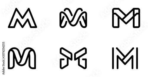 Modern M Letter Logos, Monogram M Icons, Minimalist M Alphabet Designs, Branding M Symbols
