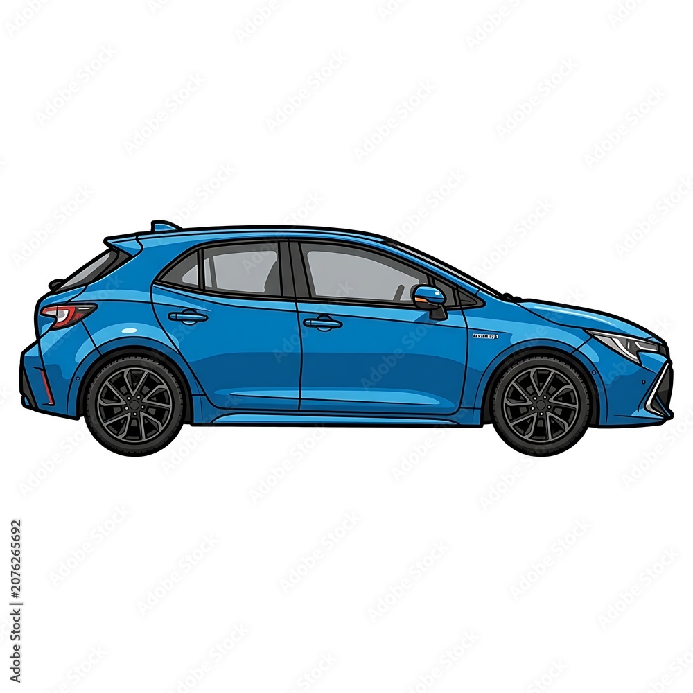 Fototapeta premium Blue SUV car on white background isolated.