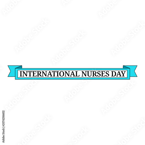 International Nurses Day Cyan Ribbon Banner Graphic