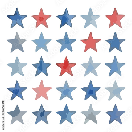 Watercolor illustration of a USA star