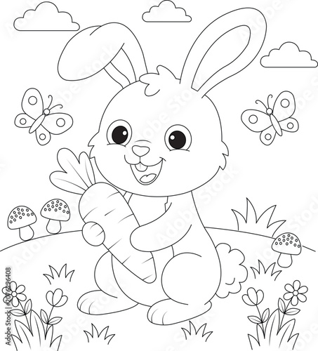 Cute animal coloring page for kids