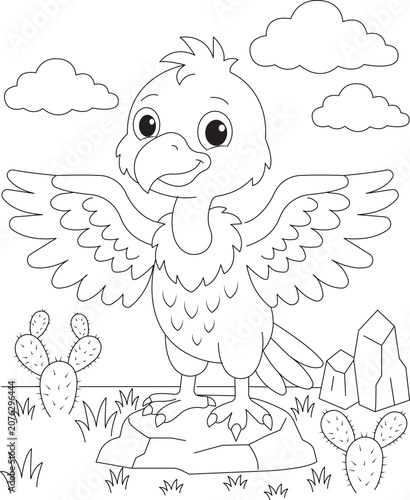 Cute animal coloring page for kids
