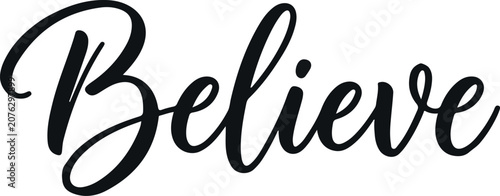 Photos Vector illustration of the word believe on a transparent background