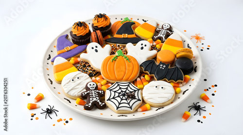 Halloween Pumpkin on White Background with Fresh Autumn Harvest Decoration and Festive Seasonal Food Display