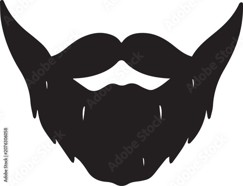Black silhouette of a beard.