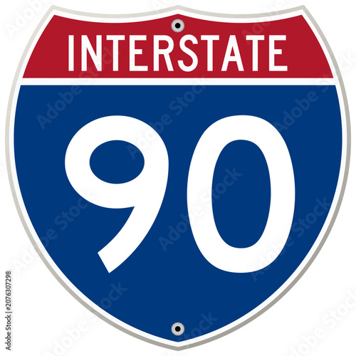 Interstate 90 Highway Road Sign in vector