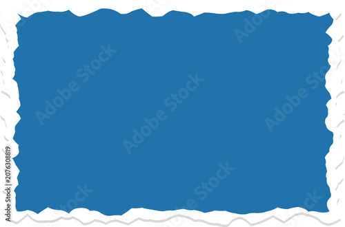Obraz na plátne A torn blue background with a white edge is shown ripped