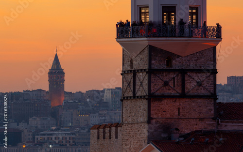 Photography Galata Tower, Maiden's Tower and the view of Istanbul.