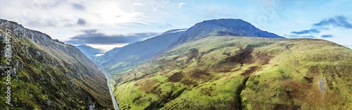 Autumn colours over Mach Loop from a drone, Minffordd, Tywyn, Wales, UK