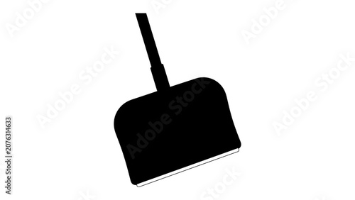 Fotografie Dustpan Silhouette: A simple black silhouette of a dustpan on a white background, ready for cleaning tasks