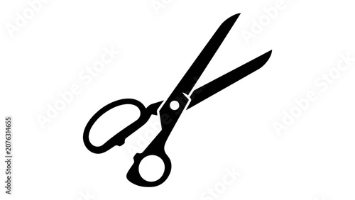 Konstfotografi Sharp Edge: A classic pair of open scissors with a sharp, metallic gleam, ready to cut through any material with precision and ease
