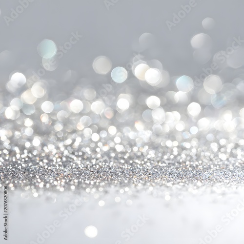 abstract silver background with shiny bokeh 