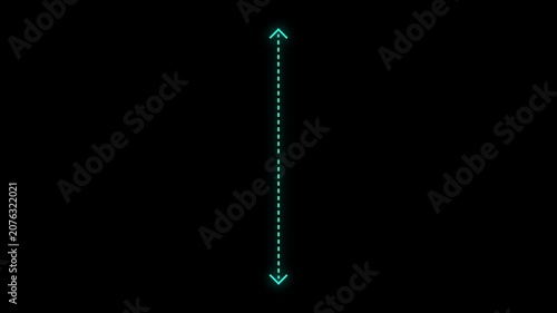 Green Dashed Double Arrow Vertical, Motion Graphics Interface HUD Overlay Alpha Loop