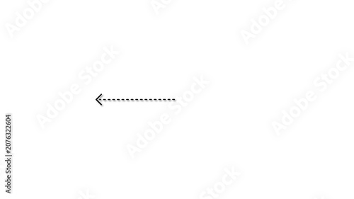 Minimalist Cyan Dashed Arrow Pointing Leftward, Motion Graphics Interface Element Overlay Alpha Loops