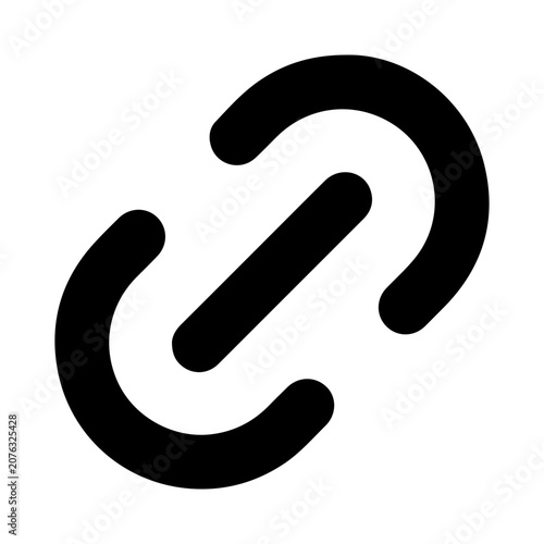 Bild auf Leinwand Minimalist chain link icon representing connection or connectivity symbol with c