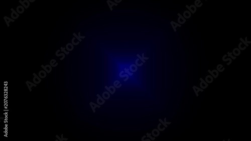 Blue Glowing Optical Lens Flare Star, Futuristic Soft Light Blur Interface Element Loop