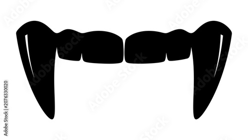 Vászonkép Vampire Fangs Icon: A graphic representation of iconic vampire fangs, symbolizing horror, the supernatural, and spooky themes