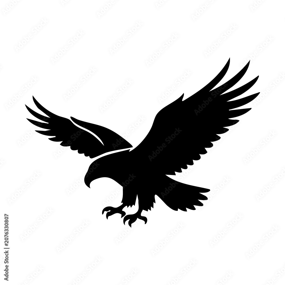 Fototapeta premium USA bald eagle vector silhouette