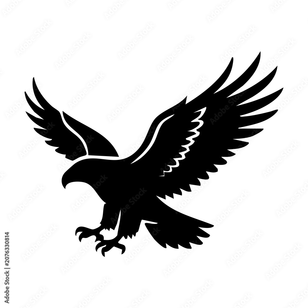 Fototapeta premium USA bald eagle vector silhouette