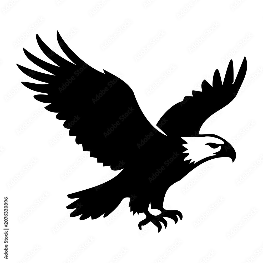 Fototapeta premium USA bald eagle vector silhouette