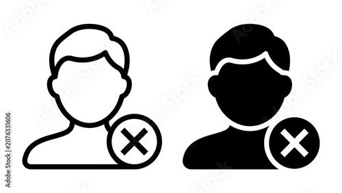 Konstfotografi User icon with delete symbol