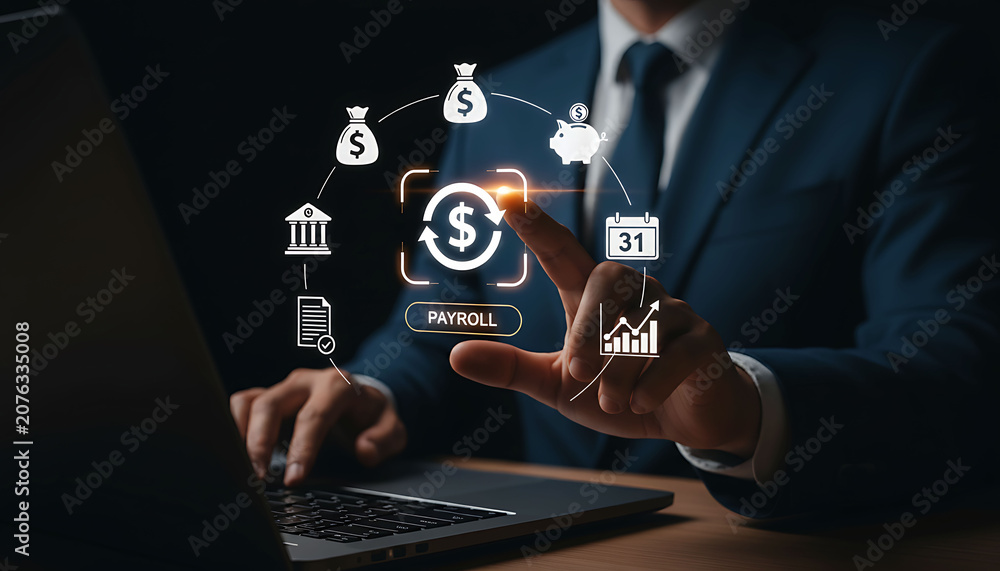 Fototapeta premium Payroll Automation Platform Employee Salary Management and Financial Processing