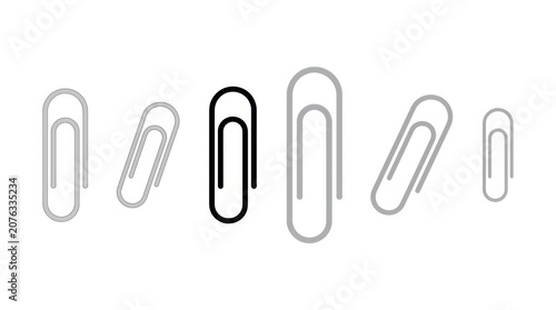 Assorted paper clips in various sizes and styles