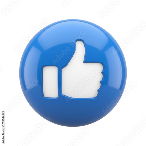 Blue Like Button Icon Isolated Transparent Background PNG Image