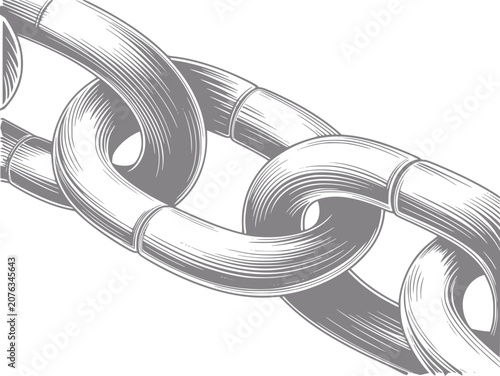 фотографія Engraved of a metal chain linkage