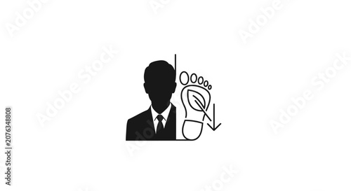 Tableau sur toile Corporate Carbon Footprint Reduction Icon