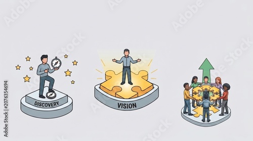 Business Success Journey: Discovering Opportunities, Creating Vision, and Building a Collaborative Team