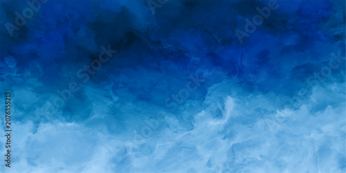 Cuadro en lienzo Abstract Blue Sky Background with White Clouds Clear Summer Cloudscape and Soft