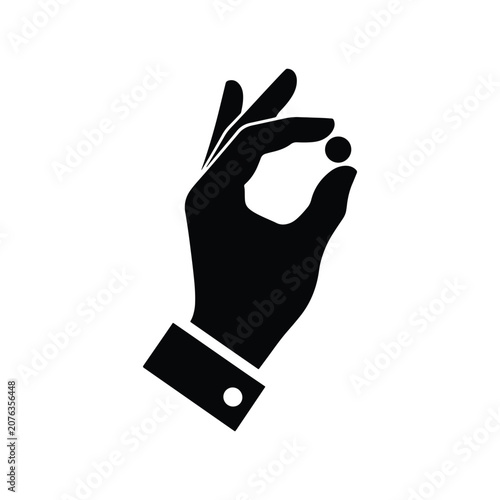 Pinching Hand Gesture Solid Silhouette Icon Design Collection