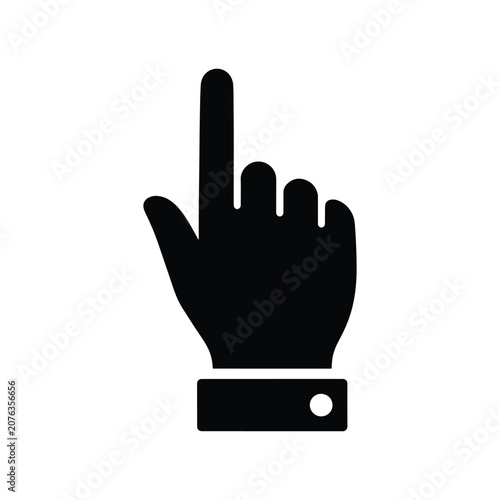Pointing Finger Hand Gesture Solid Silhouette Icon Design Collection